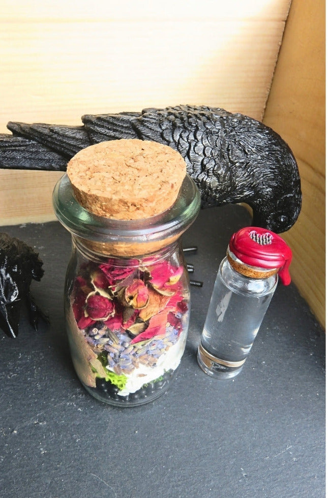 Harvest Moon Obsidian Jar for Protection & Grounding + Harvest Moon Watter Companion