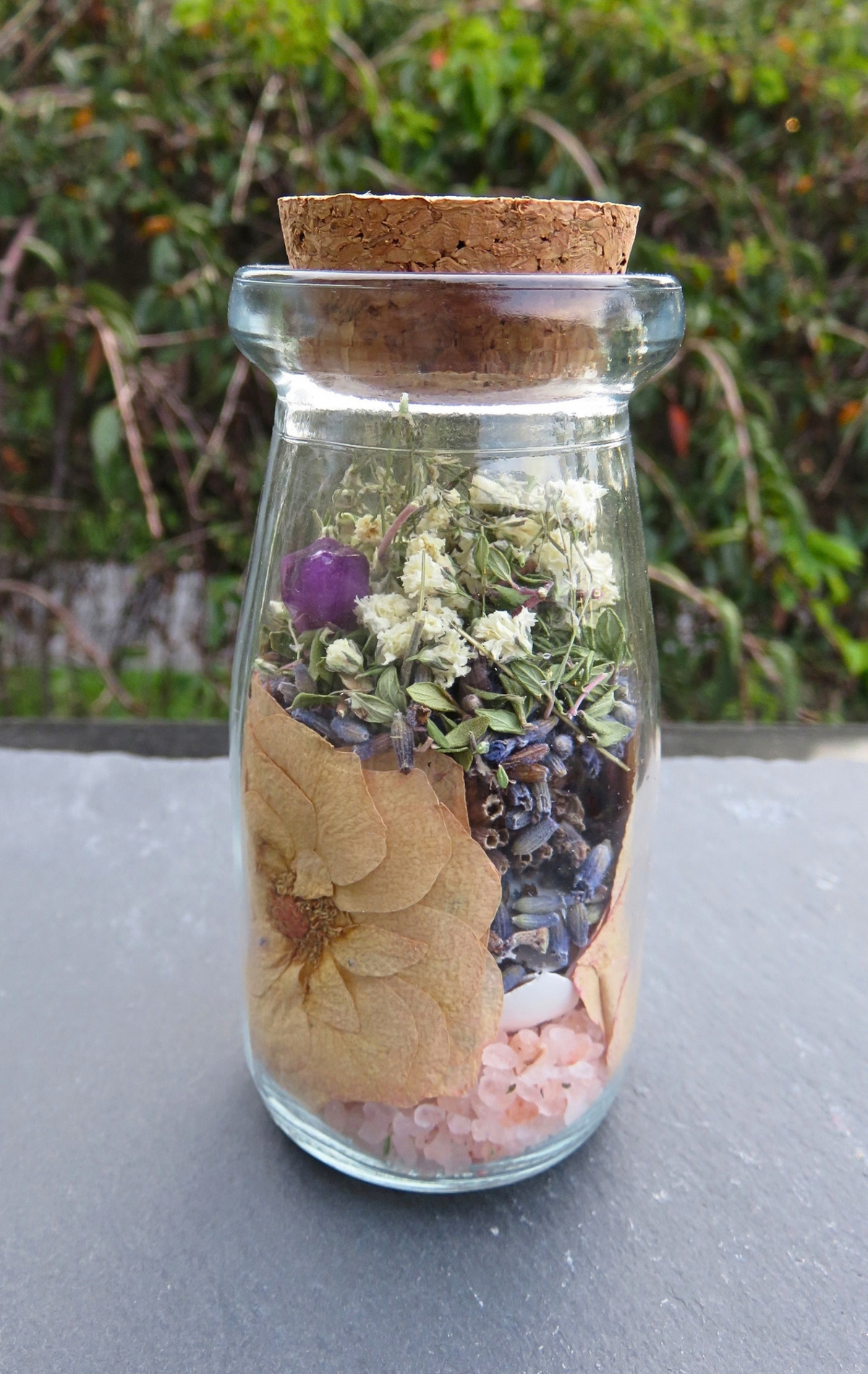 Blue Moon Protection Jar with Amethyst Point & Blue Moon Water Companion