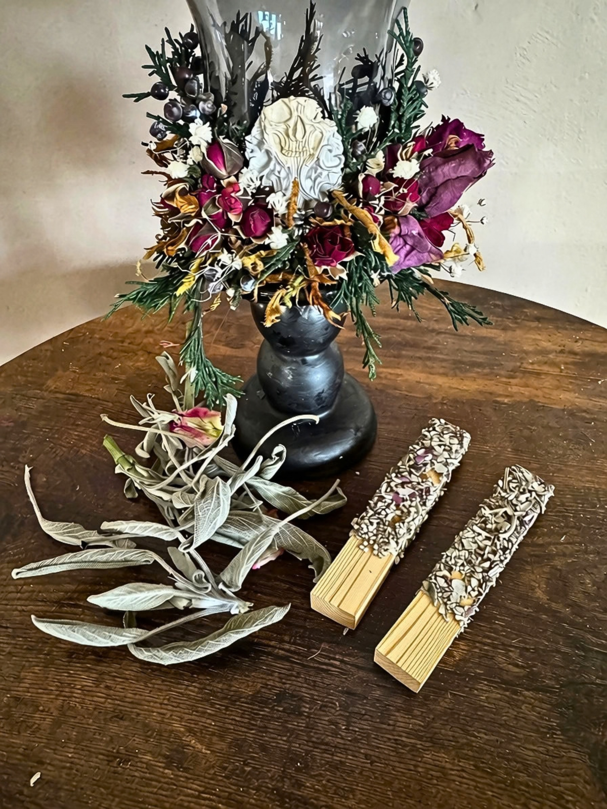 Palo Santo + Sage Burn Sticks, Hand-Fused Smoke Cleansing Ritual Set