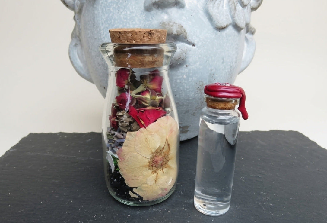 Harvest Moon Obsidian Jar for Protection & Grounding + Harvest Moon Watter Companion